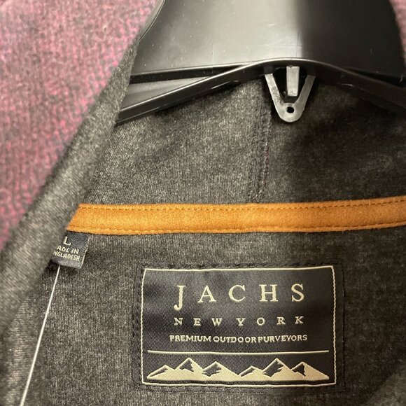 Jachs New York Wool Blend Men's L Burgundy Hoodie Sweatshirt i1685 - Picture 6 of 9